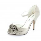 NEW Gray Patent Ruffled Peep Toe High Heel Shoes