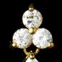 Gold Bridal Wedding Chain Drop Cubic Zirconia Earrings