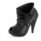 NEW Black Peep Toe Womens Ankle Boots Shoes