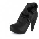 NEW Black Platform Womens Snap Tap Boots Shoes