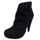 NEW Black Suede Platform Womens Snap Tap Boots Shoes