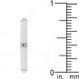 White Gold Silver White Enamel CZ Stacker Ring