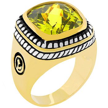 NEW 14k Gold White Gold Peridot CZ Ring