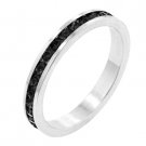 NEW White Gold Silver Channel Set Stacker Ring