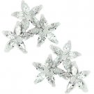 NEW White Gold 925 Sterling Silver Flower Earring Studs