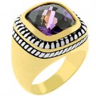 NEW 14k Gold White Gold  Amethyst CZ  Ring