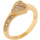 NEW 14k Rose Gold Pink Ice CZ Heart Shape Ring