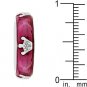 NEW White Gold Silver Fuschia Enamel CZ Crown Ring