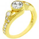 NEW 14k Gold Anniversary Style Cubic Zirconia Ring