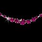 Silver Fuchsia Accented Crystal Necklace Earring Set