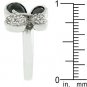 NEW White Gold CZ Onyx Silver Butterfly Ring