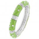 NEW White Gold Silver Apple Green Stacker Ring