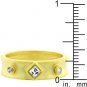 NEW 14K Gold Matte 3 Stone CZ Princess Ring