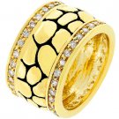 NEW 14K Gold Black Antique CZ Trimmed Ring