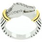 NEW White Gold Silver Buckle Belt CZ Ring