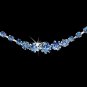 Silver Light Blue Crystal Necklace Earring Set