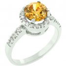 NEW White Gold Champagne CZ Fashion Ring
