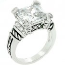 NEW White Gold Cable Style CZ Princess Ring