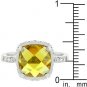 NEW White Gold Canary CZ Princess Ring