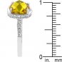 NEW White Gold Canary CZ Princess Ring