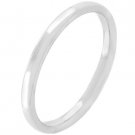 NEW 2mm Silver Stainless Steel Wedding Band