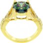 NEW 14K Gold Large Mystic Stone CZ Ring