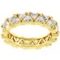 NEW 14K Gold Trillion Cut Clear CZ Eternity Ring
