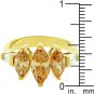 NEW 14K Gold Triplet Champagne CZ Chevron Ring