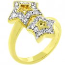 NEW 14K Gold Cubic Zirconia 2 Star Ring