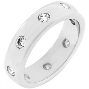 NEW White Gold Silver Disgner Inspired CZ  Ring