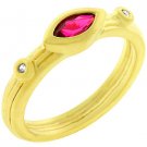NEW 14K Matte Ruby Marquise CZ Ring