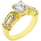 NEW 14K Gold Round CZ Princess Ring