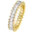NEW 14K Gold Baguette CZ Enternity Ring
