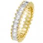 NEW 14K Gold Baguette CZ Enternity Ring