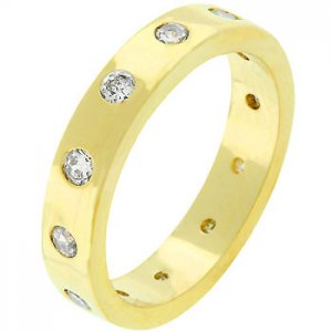 NEW 14K Gold Eternity Cubic Zirconia Band Ring