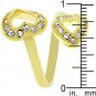 NEW 14K Gold Dual Pace CZ Heart Ring