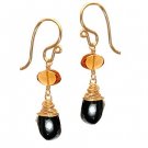 Calico Juno 14k Gold Black Garnet Earrings