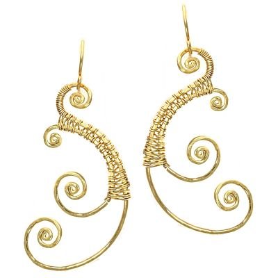 Calico Juno 925 Sterling Silver Wired Swirl Earrings