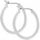 NEW White Gold Silver  Hoops 0.8" Hoop Earrings