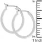 NEW White Gold Silver  Hoops 0.8" Hoop Earrings