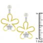 NEW 14K Golden Daisy CZ Dangle Earrings