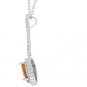 NEW Silver CZ Heart Champagne Pendant Necklace
