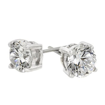 NEW 925 Sterling Silver Cubic Zirconia Stud Earrings