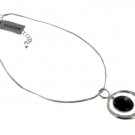 Chicos NEW Silvertone  Onyx Stone Necklace Pendant
