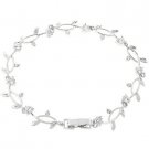NEW White Gold Silver Tone CZ Nathans Vine Bracelet