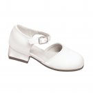 White Satin Dyeable Girls Child Close Toe Shoes
