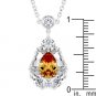 NEW White Gold Champgne CZ Pendant Necklace
