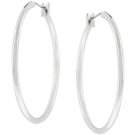 NEW White Gold Silver Hoops 1.4" Hoop Earrings