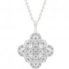 NEW White Gold Silver Edwardian Pendant Necklace