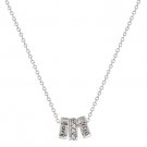 New White Gold Happy and Love Ring Necklace Pendant